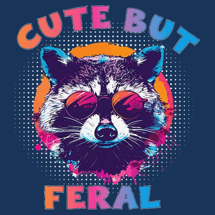 Raccoon Cute But Feral Colorful Funny Raccoon Feral Visor