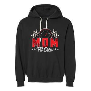 Race Car Birthday Party Racing Family Mom Pit Crew Garment-Dyed Fleece Hoodie