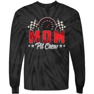 Race Car Birthday Party Racing Family Mom Pit Crew Tie-Dye Long Sleeve Shirt