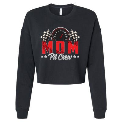 Race Car Birthday Party Racing Family Mom Pit Crew Cropped Pullover Crew