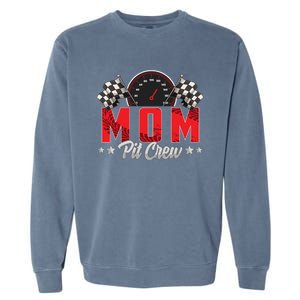 Race Car Birthday Party Racing Family Mom Pit Crew Garment-Dyed Sweatshirt