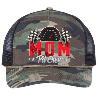 Race Car Birthday Party Racing Family Mom Pit Crew Retro Rope Trucker Hat Cap