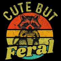 Raccoon Cute But Feral Vintage Raccoon Funny Loves Coffee Womens T-Shirt