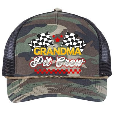 Race Car Birthday Party Racing Family Grandma Pit Crew Retro Rope Trucker Hat Cap