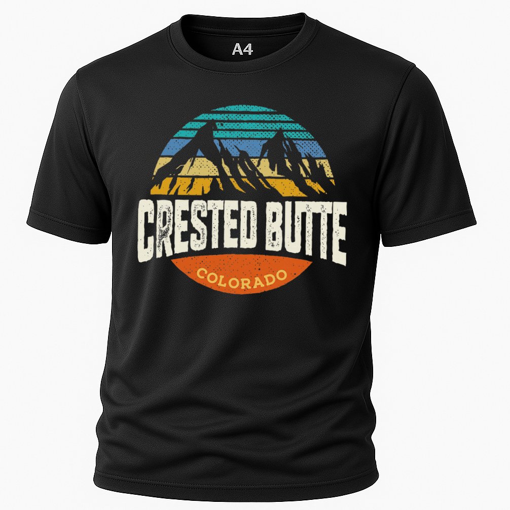 Retro Crested Butte Outdoors Mountain Colorado Performance Shirt