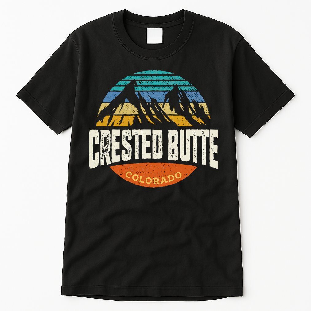 Retro Crested Butte Outdoors Mountain Colorado Tall T-Shirt