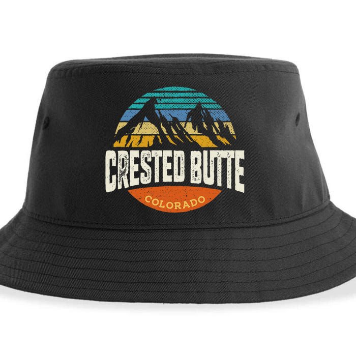 Retro Crested Butte Outdoors Mountain Colorado Sustainable Bucket Hat