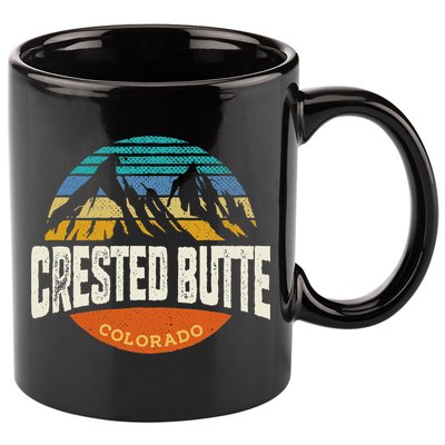Retro Crested Butte Outdoors Mountain Colorado 11oz C Handle Ceramic Mug