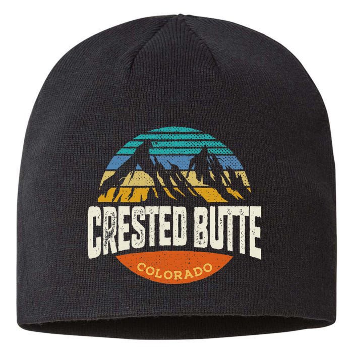 Retro Crested Butte Outdoors Mountain Colorado Sustainable Beanie