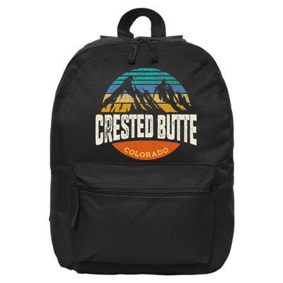 Retro Crested Butte Outdoors Mountain Colorado 16 in Basic Backpack