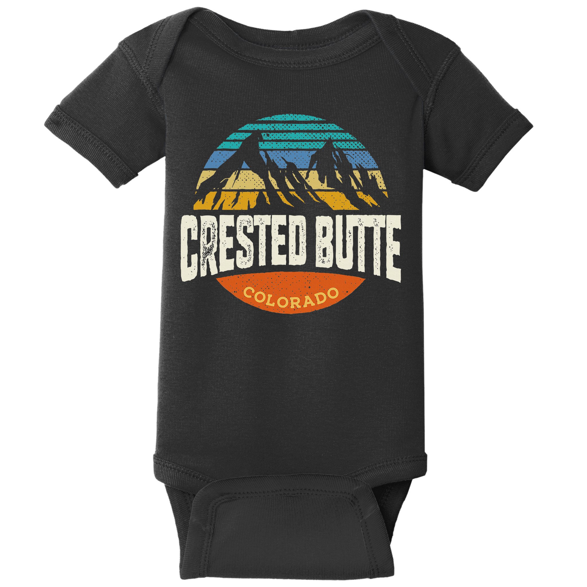 Retro Crested Butte Outdoors Mountain Colorado Baby Bodysuit