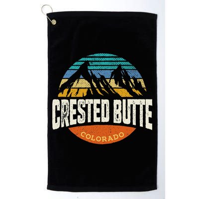 Retro Crested Butte Outdoors Mountain Colorado Golf Towel