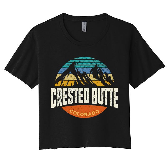 Retro Crested Butte Outdoors Mountain Colorado Crop Top
