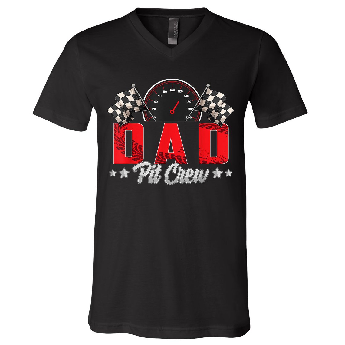 Race Car Birthday Party Racing Family Dad Pit Crew V-Neck T-Shirt