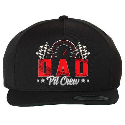 Race Car Birthday Party Racing Family Dad Pit Crew Wool Snapback Cap