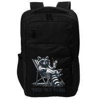 Raccoon Cute But Feral Funny Summer Design Impact Tech Backpack