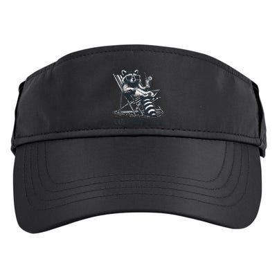 Raccoon Cute But Feral Funny Summer Design Adult Drive Performance Visor
