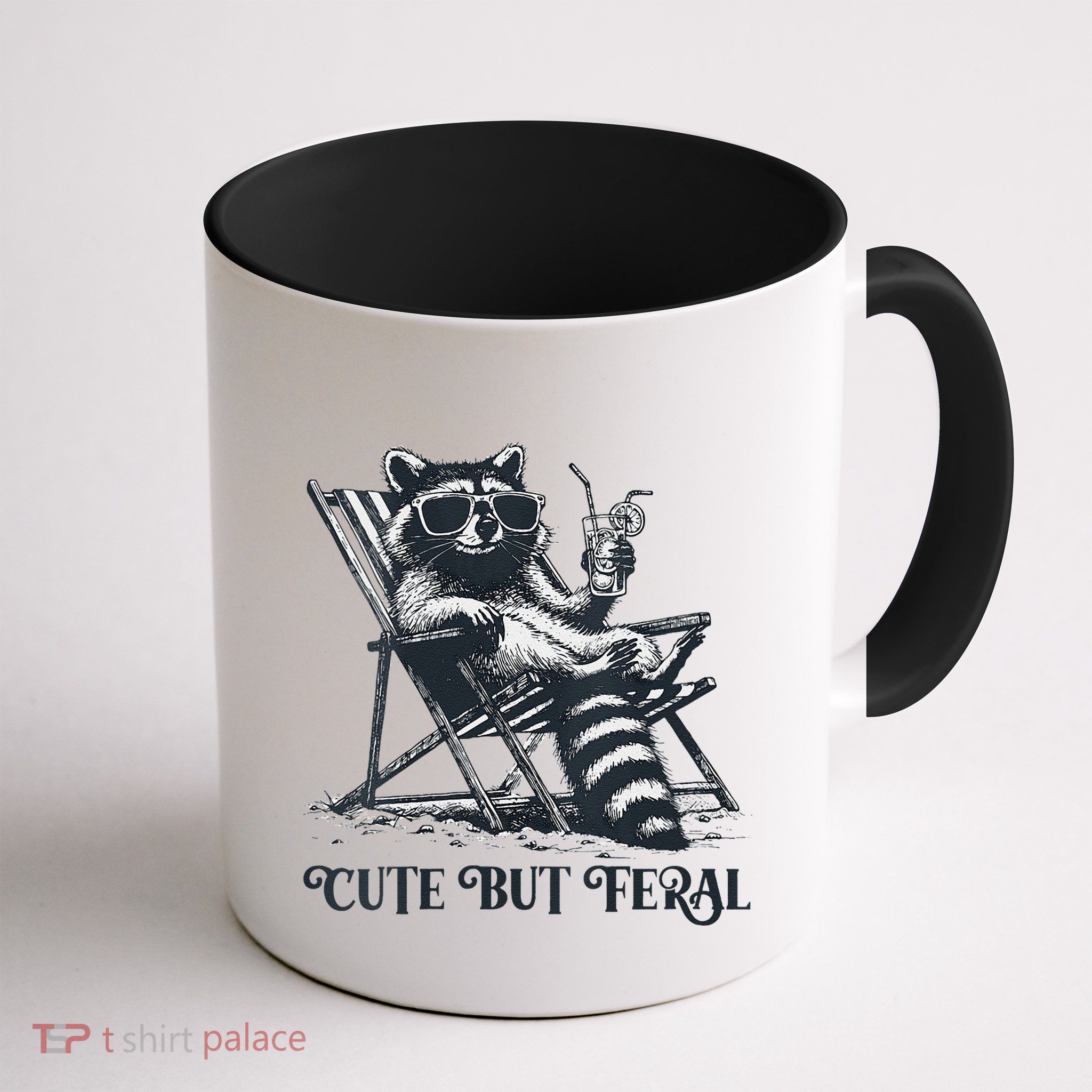 Raccoon Cute But Feral Funny Summer Design Mug