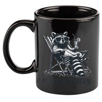 Raccoon Cute But Feral Funny Summer Design 11oz C Handle Ceramic Mug