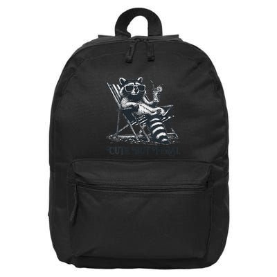 Raccoon Cute But Feral Funny Summer Design 16 in Basic Backpack