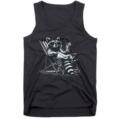 Raccoon Cute But Feral Funny Summer Design Tank Top