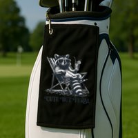 Raccoon Cute But Feral Funny Summer Design Golf Towel