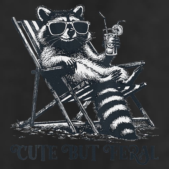 Raccoon Cute But Feral Funny Summer Design Golf Towel