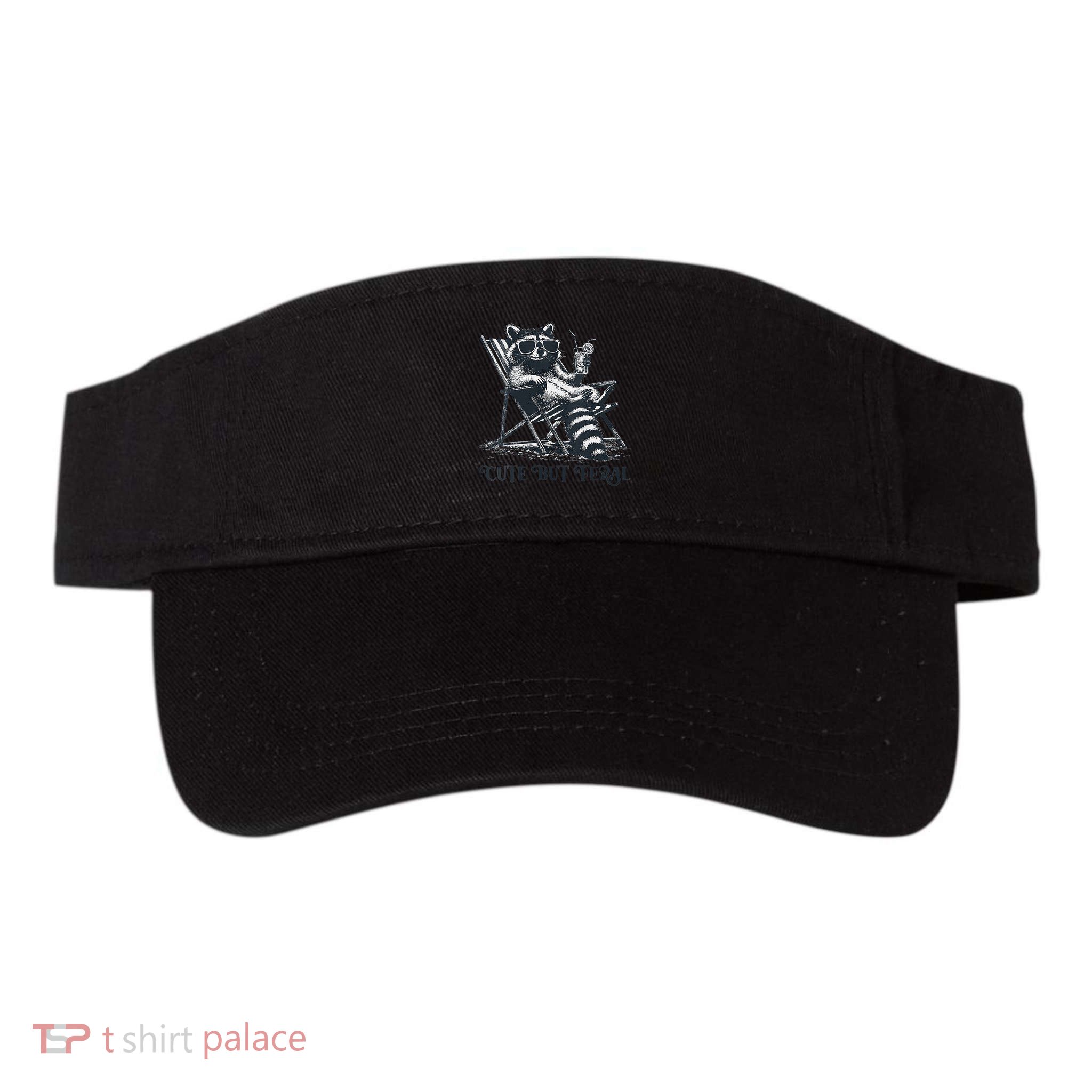 Raccoon Cute But Feral Funny Summer Design Visor
