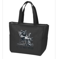 Raccoon Cute But Feral Funny Summer Design Zip Tote Bag