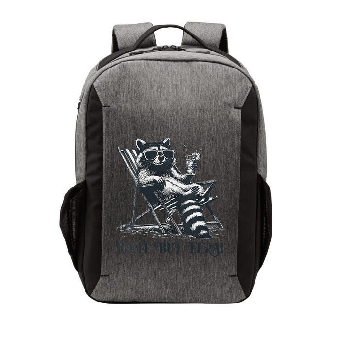 Raccoon Cute But Feral Funny Summer Design Vector Backpack