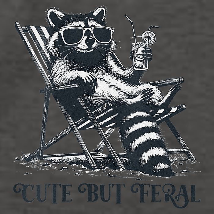 Raccoon Cute But Feral Funny Summer Design Vector Backpack