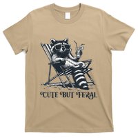 Raccoon Cute But Feral Funny Summer Design T-Shirt