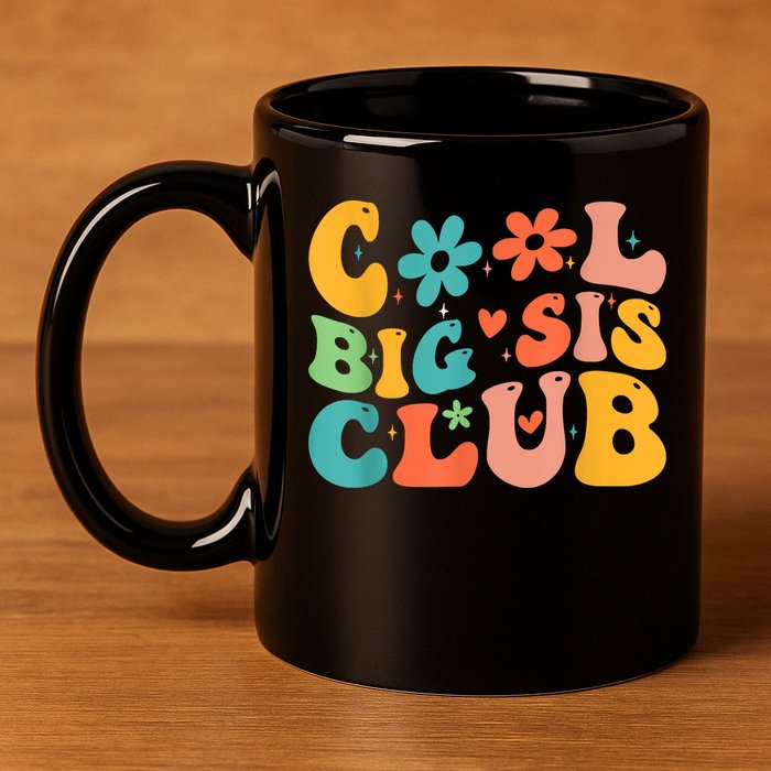 Retro Cool Big Sister Club 11oz C Handle Ceramic Mug
