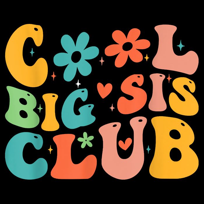 Retro Cool Big Sister Club Drawstring Bag