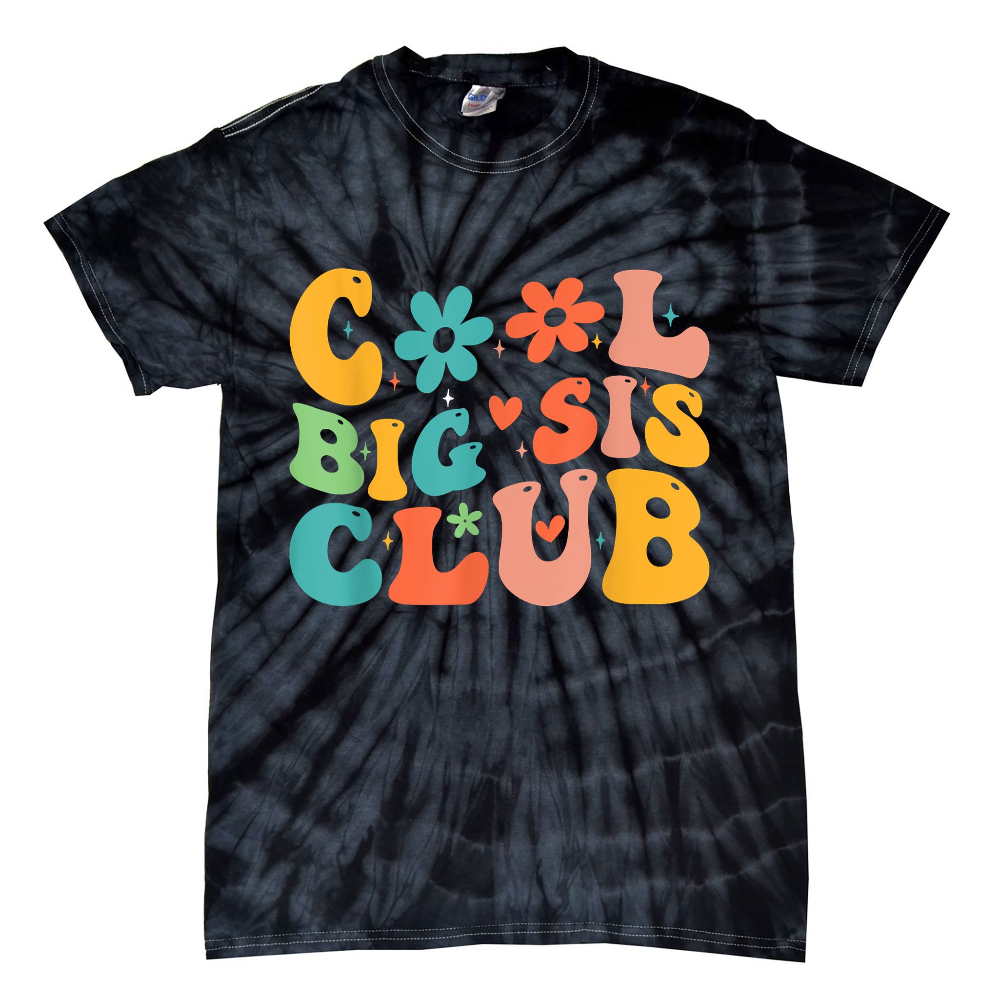Retro Cool Big Sister Club Tie-Dye T-Shirt