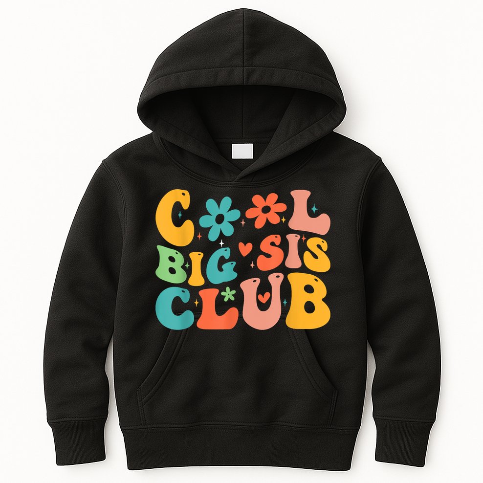 Retro Cool Big Sister Club Kids Hoodie