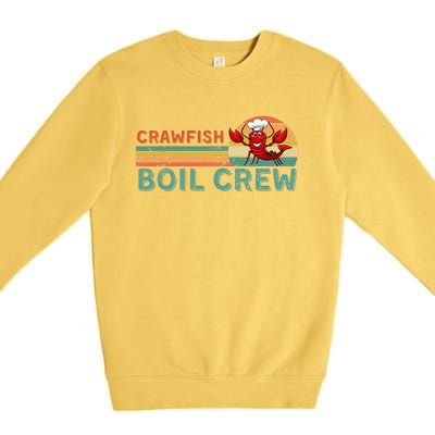 Retro Crawfish Boil Crew Gift Crayfish Crawdad Mudbug Lover Premium Crewneck Sweatshirt