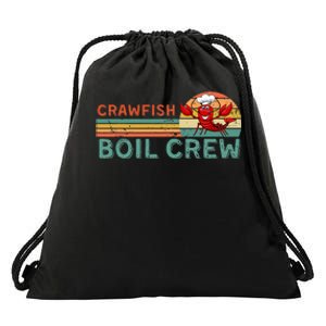 Retro Crawfish Boil Crew Gift Crayfish Crawdad Mudbug Lover Drawstring Bag