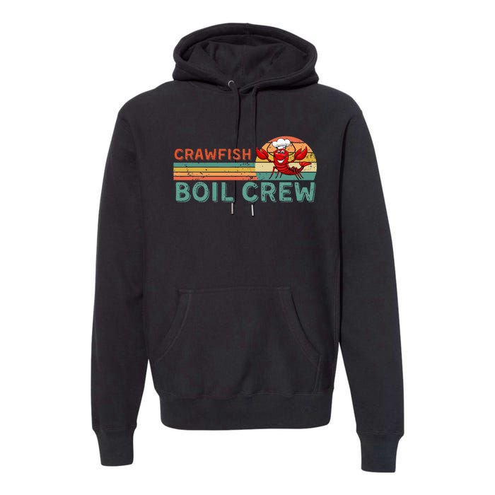 Retro Crawfish Boil Crew Gift Crayfish Crawdad Mudbug Lover Premium Hoodie