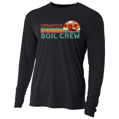 Retro Crawfish Boil Crew Gift Crayfish Crawdad Mudbug Lover Cooling Performance Long Sleeve Crew