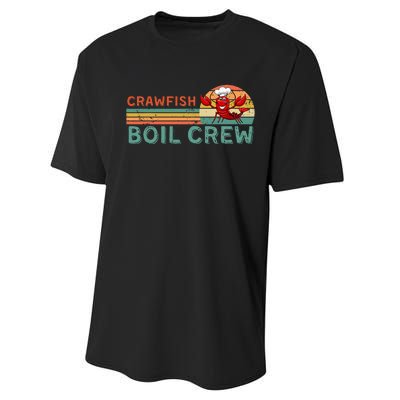 Retro Crawfish Boil Crew Gift Crayfish Crawdad Mudbug Lover Performance Sprint T-Shirt