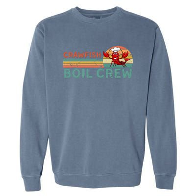 Retro Crawfish Boil Crew Gift Crayfish Crawdad Mudbug Lover Garment-Dyed Sweatshirt