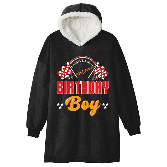 Race Car Birthday Party Matching Family Birthday Boy Hooded Wearable Blanket