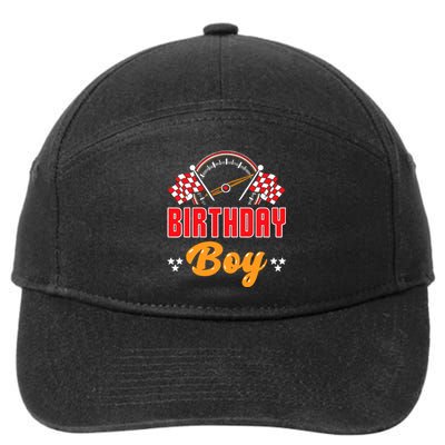 Race Car Birthday Party Matching Family Birthday Boy 7-Panel Snapback Hat