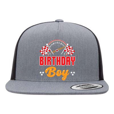 Race Car Birthday Party Matching Family Birthday Boy Flat Bill Trucker Hat