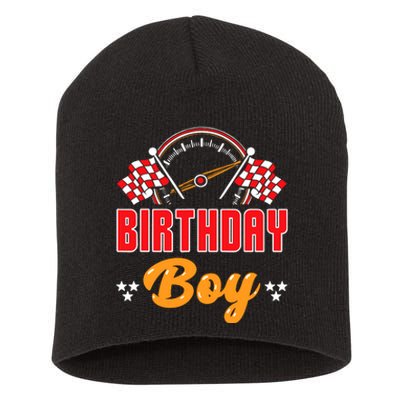 Race Car Birthday Party Matching Family Birthday Boy Short Acrylic Beanie