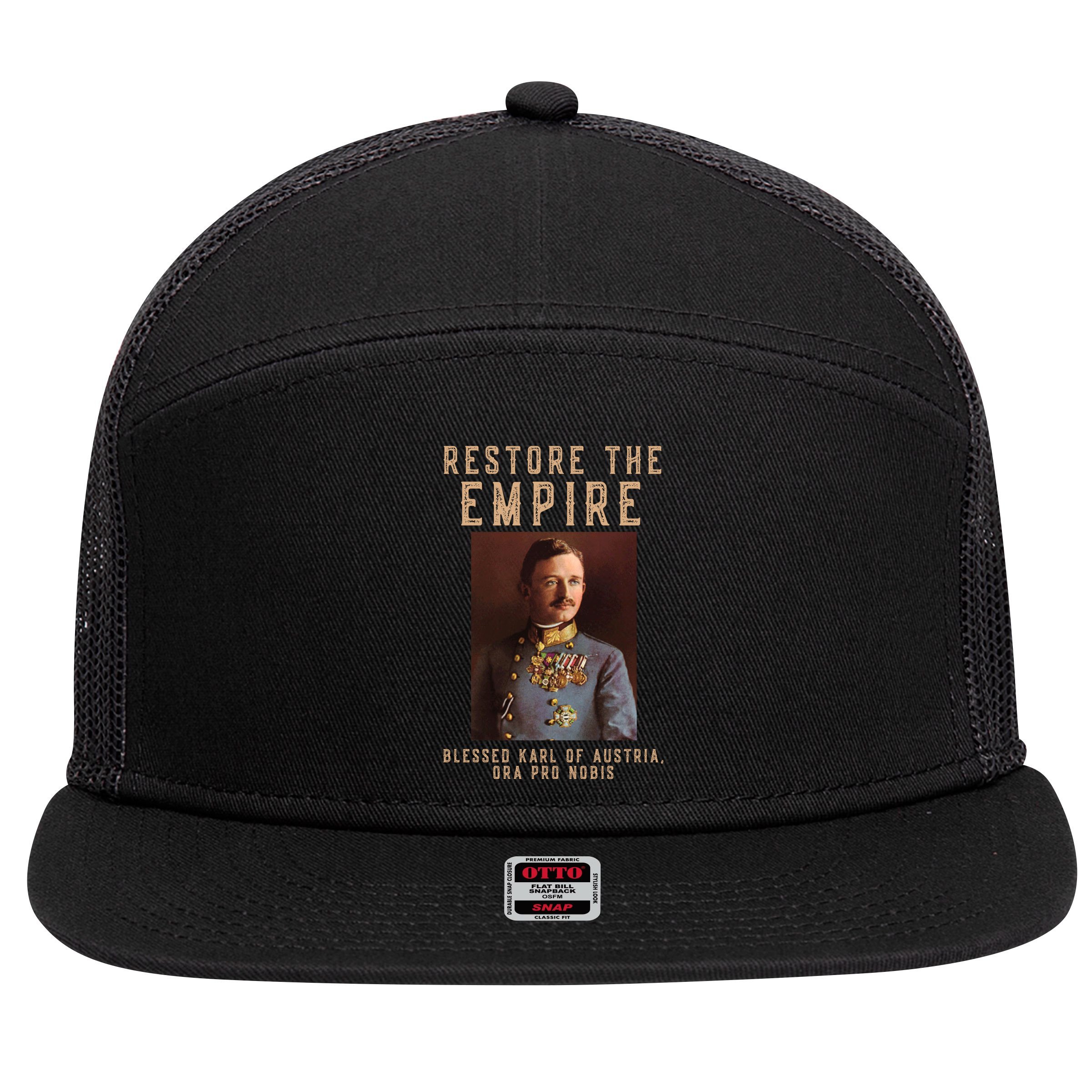 Roman Catholic Blessed Karl Of Austria Monarchist 7 Panel Mesh Trucker Snapback Hat