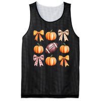 Retro Coquette Bow Pumpkin American Football Thanksgiving Mesh Reversible Basketball Jersey Tank