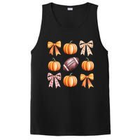 Retro Coquette Bow Pumpkin American Football Thanksgiving PosiCharge Competitor Tank