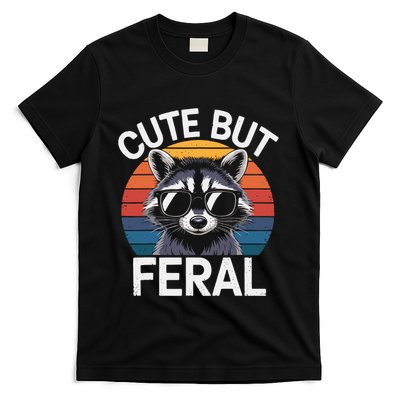 Racoon Cute But Feral Humor Teen Funny T-Shirt